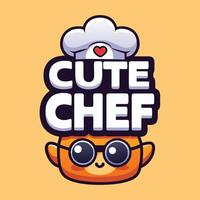 cute chef logo design vector