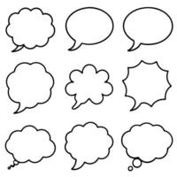 a set of speech bubbles with different shapes vector