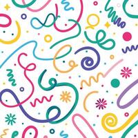 a colorful pattern with scribbles and swirls vector