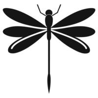 a black and white dragonfly icon on a white background vector