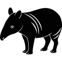 a black and white illustration of a tapir vector