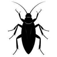 cockroach silhouette on white background vector