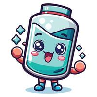 cartoon character of a bottle of toothpaste vector