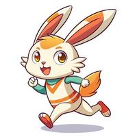 a cartoon rabbit running with a smile on its face vector