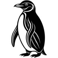 a penguin is standing in front of a white background vector