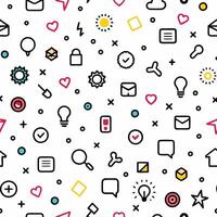 seamless pattern with icons and symbols vector