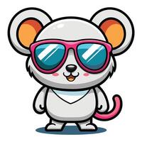 a cartoon mouse wearing sunglasses vector