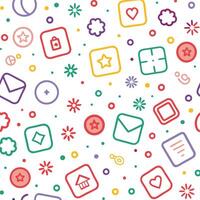 a colorful pattern with icons and symbols vector