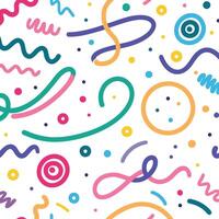 a colorful pattern with various shapes and lines vector