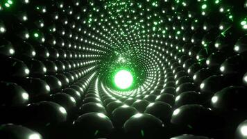 Green Abstract Spiral Tunnel With Particles Background VJ Loop l 4K video