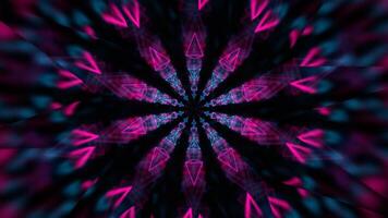 Cyan and Pink Kaleidoscope Neon Abstract Background VJ Loop l 4K video