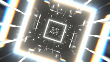 White Neon Strobe Frame Tunnel Background VJ Loop In 4K video