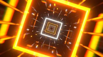 Orange and White Neon Strobe Frame Tunnel Background VJ Loop In 4K video