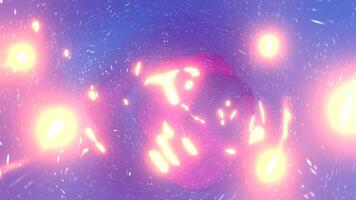 Pink Blue Ring Tunnel With Twinkling Lights Background VJ Loop l 4K video