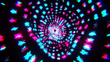 Cyan and Pink Blurred Twinkling Star Tunnel Background VJ Loop l 4K video