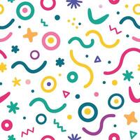 seamless pattern with colorful shapes and lines vector