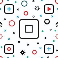 a seamless pattern with a square and other icons vector