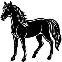 black horse silhouette on white background vector