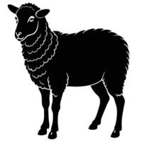 black sheep silhouette on white background vector
