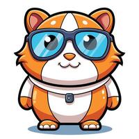 a cartoon cat wearing sunglasses and a tie vector