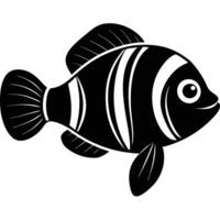 an image of a black and white fish vector