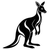 a black and white kangaroo on a white background vector