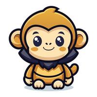 a cartoon monkey with a big smile vector