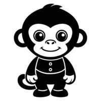 a cartoon monkey with a black and white design vector