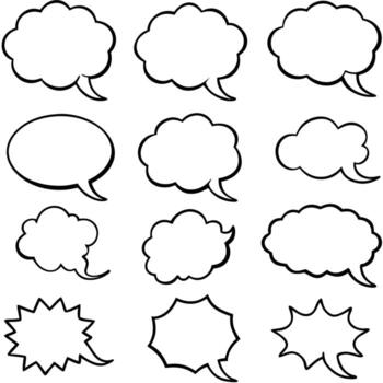 a set of speech bubbles with different shapes vector