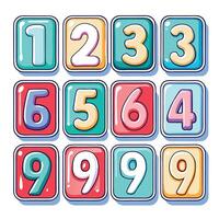 a set of colorful numbers and numbers vector