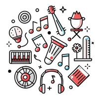 music instruments icons in a circle vector