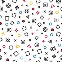 a colorful pattern with geometric shapes and arrows vector