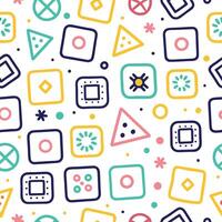 a colorful pattern with squares and triangles vector