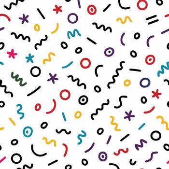 seamless pattern with colorful shapes and lines vector