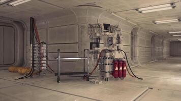 Futuristic control room with advanced tech and equipment in a spaceship video