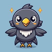 a cartoon bird with a big beak and a star on its head vector