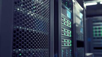 Row of Servers in Data Center video