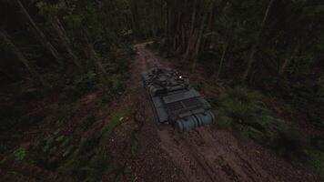 Militär- Panzer durchqueren durch dicht Urwald Terrain während Tageslicht Std video