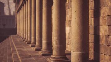 Pillars supporting the ancient structure in a historic setting video