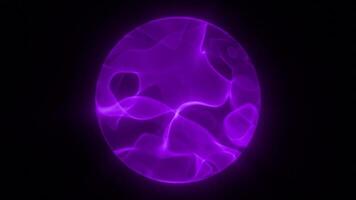 Glass magic ball with purple energy inside. Background. 3d sphere with fog. video