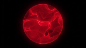 Glass glowing magic ball with red plasma inside. Background. 3d sphere with fog video