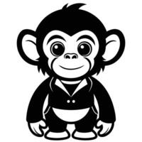 a cartoon monkey wearing a suit and tie vector