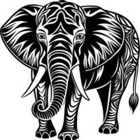 an elephant with tribal patterns on its body vector