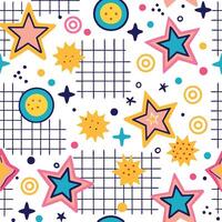 seamless pattern with stars and squares vector