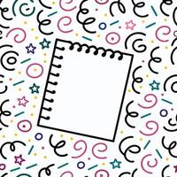 notebook with stars and stars on a white background vector