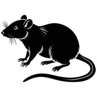 a black rat on a white background vector