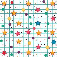 a colorful star pattern with squares and circles vector