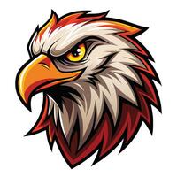 an eagle head with a red and yellow beak vector
