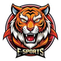 an image of an angry tiger mascot for an e - sports team vector