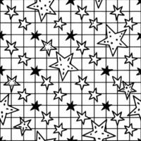 a black and white star pattern with a grid vector